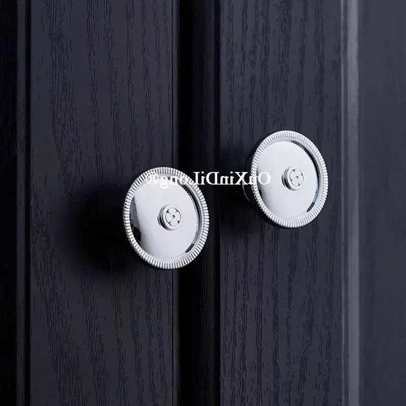 Luxury 4PCS Solid Brass Round Furniture Pulls Handles Drawer Knobs Cupboard Wardrobe Closet Dresser TV Wine Cabinet Pulls Knobs