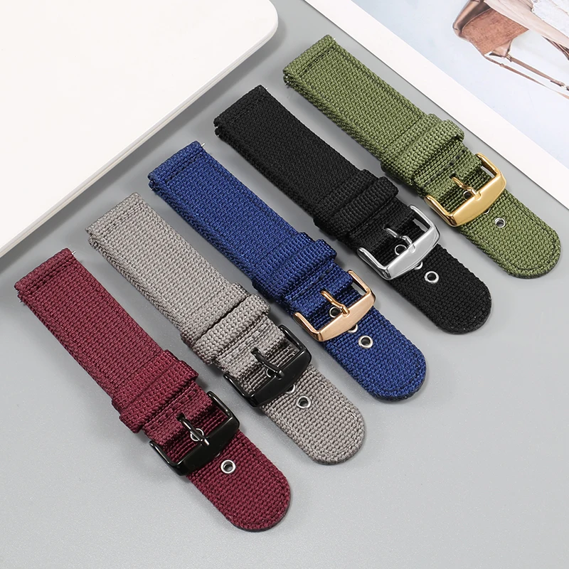 Universal Brand Flat Interface Nylon Watch Strap 19/20/21/22/23/24mm