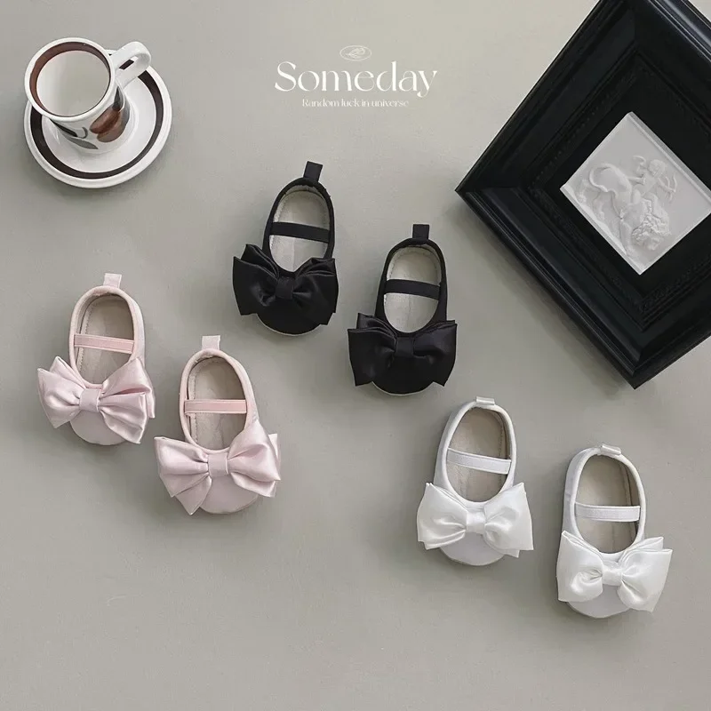 Baby Girls One Piece Shoes Bow Spring Autumn Antiskid Soft Sole Fashion Sweet Outdoor Lovely