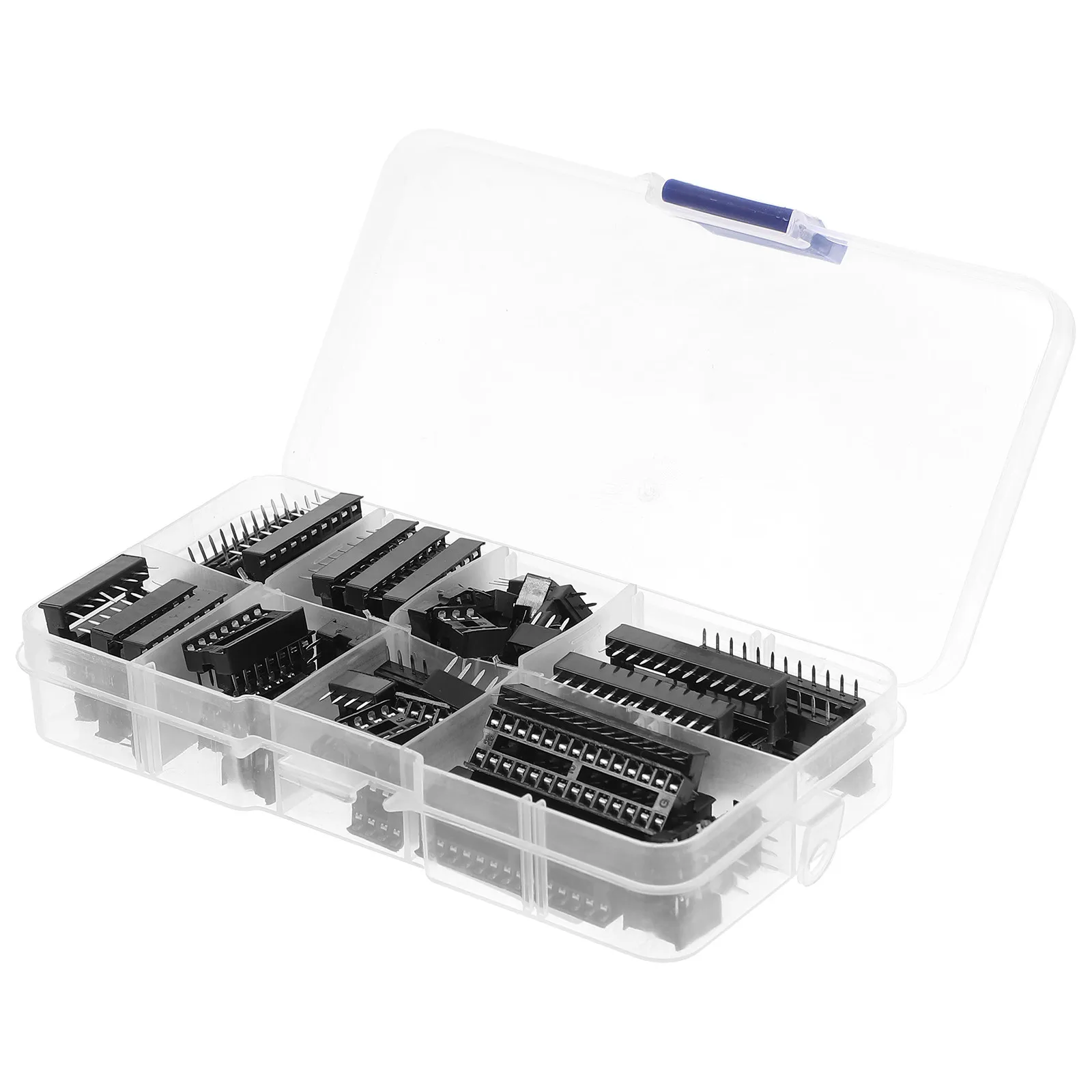 Dip Ic Socket Assortment 6 8 14 16 18 20 24 28 Pin Microcontroller Base Socket Holder Set for Circuit Accessory Kit Heat