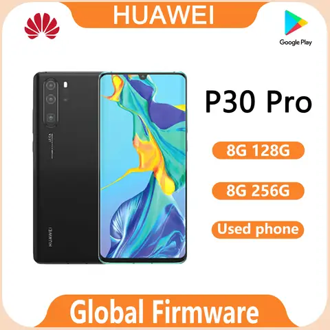 Huawei P30 Pro Smartphone Android phone Black Global Version 6.47 inch display 40MP Camera celular full screen used phones