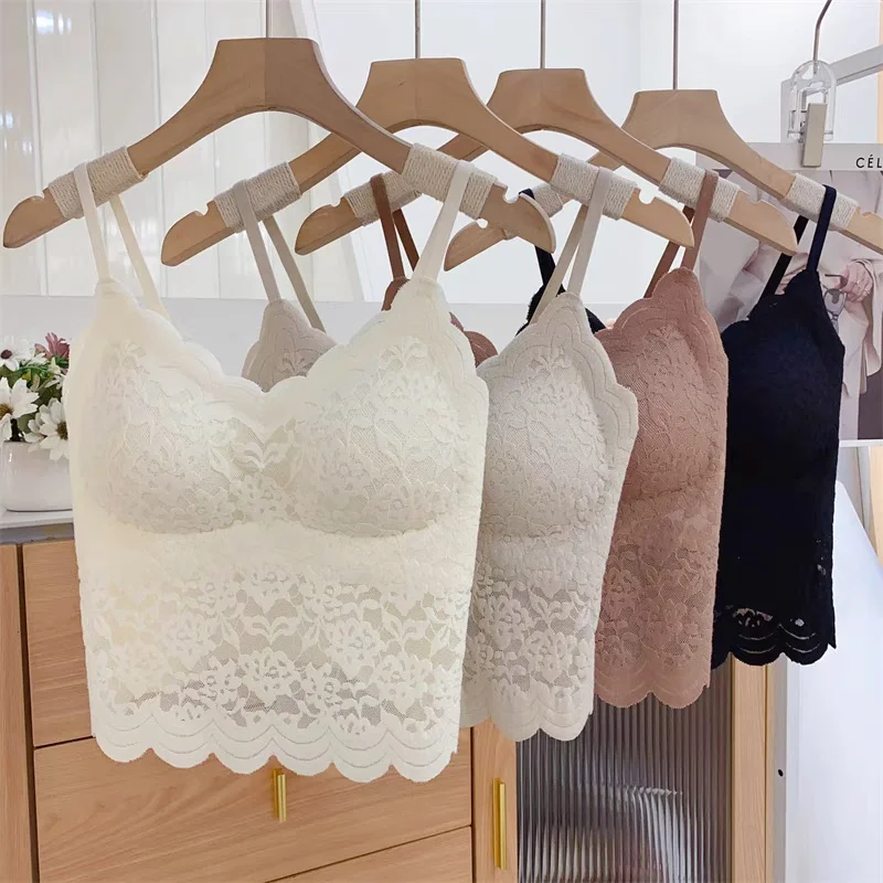 Sexy Lace Strap Vest Women's Short V-neck Backless Design Inner Wear Wave  Trendy Top Nylon Spandex Blend Summer Fashion