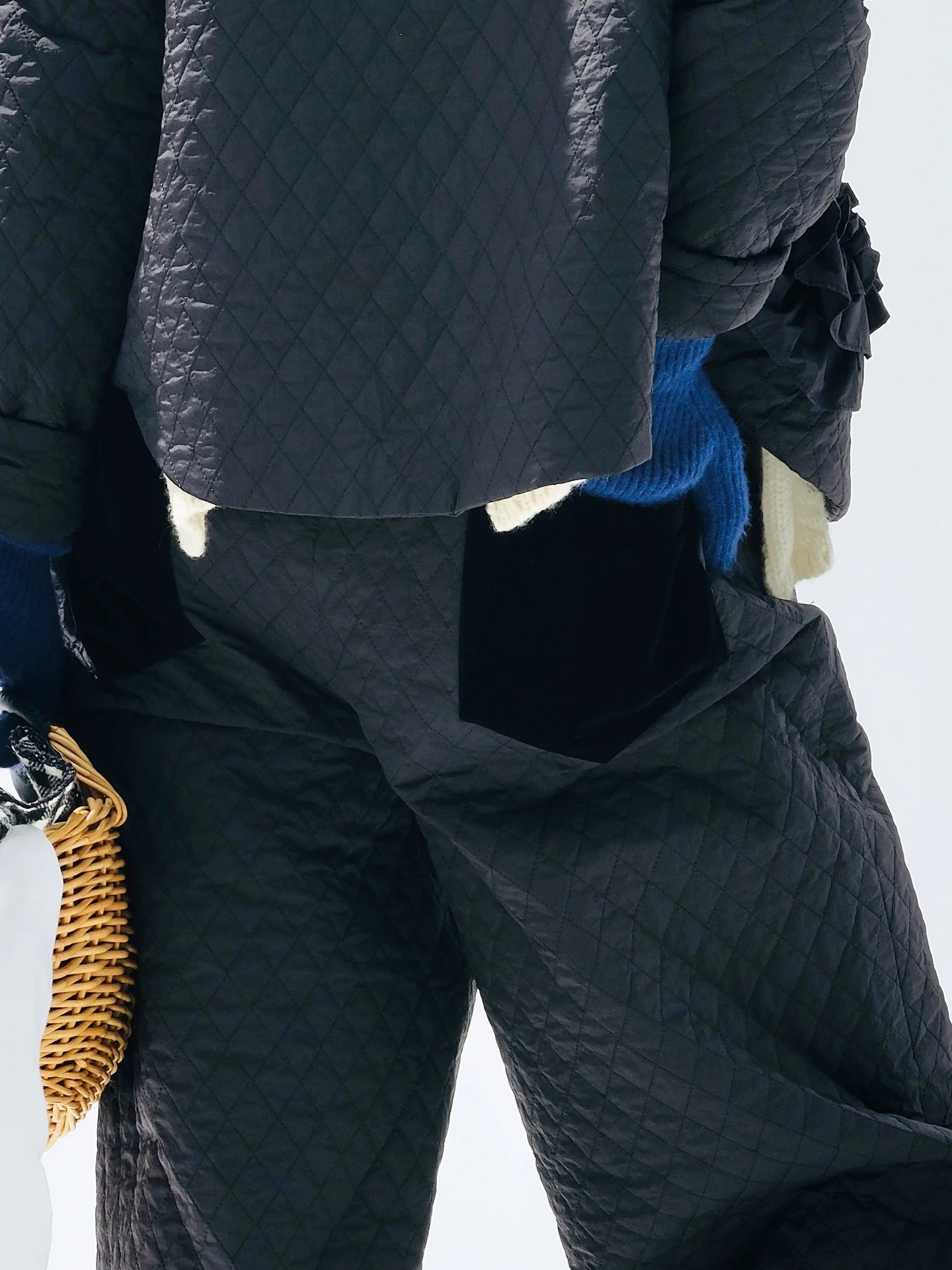 بنطال قطني شبكي مبطن، بنطلون أسود دافئ فضفاض، تخفيف يوميًا، مريح ومجاني 255300 #4