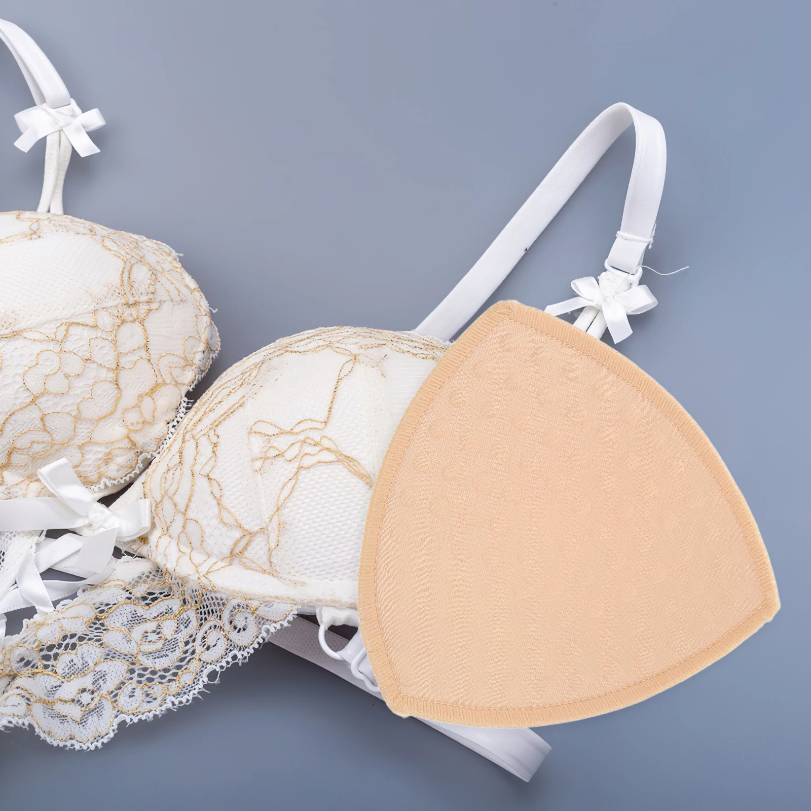

Thickened Triangle Bra Sponge Pads Skin Tone Thin Top Thick Bottom Bikini Cups Swimsuit Inserts Removable Ladies