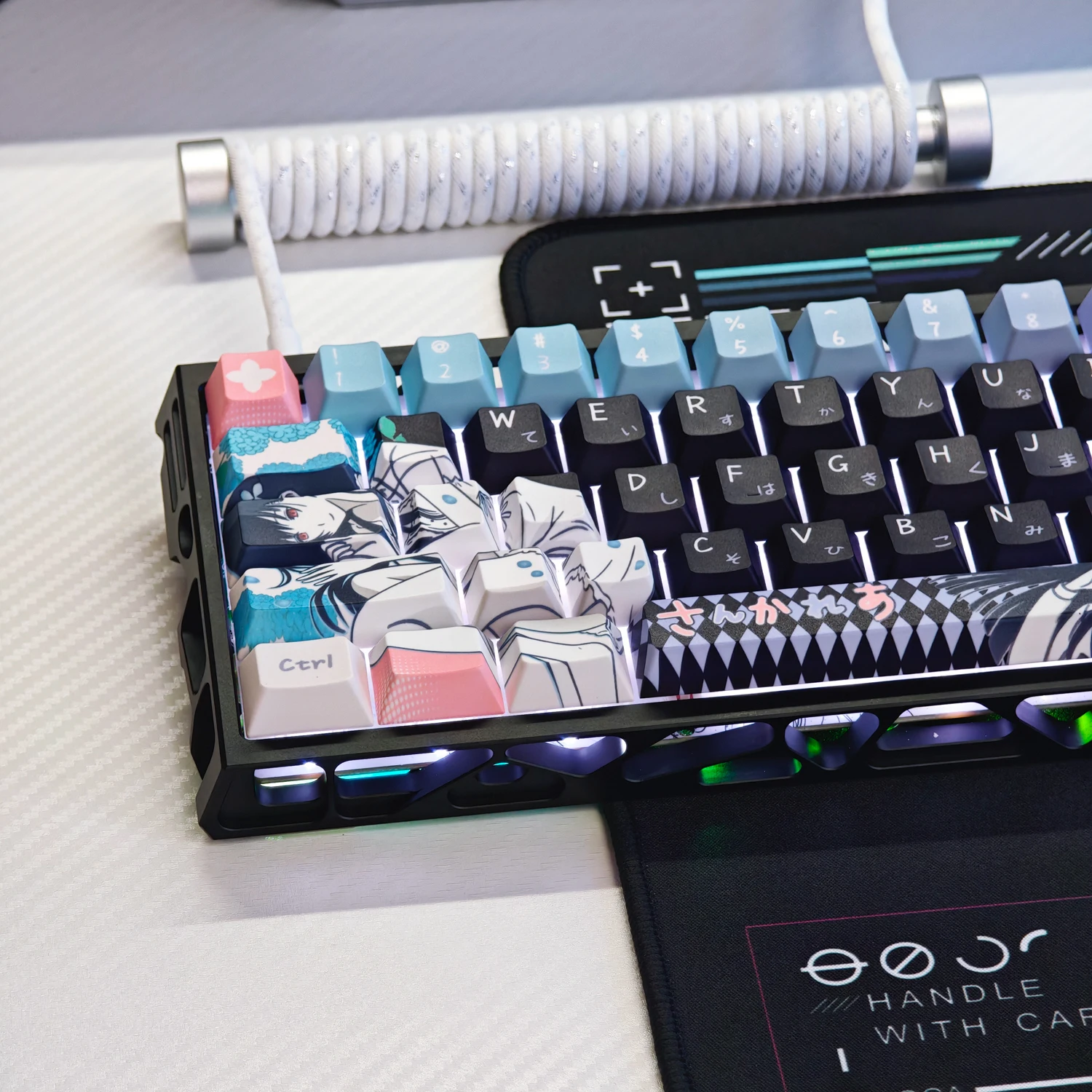 

73 Keys Sankarea Keycaps Chreey Height PBT Engraving Animation Game Custom Key Caps for Mechanical Keyboards Wooting 60 65 67 68