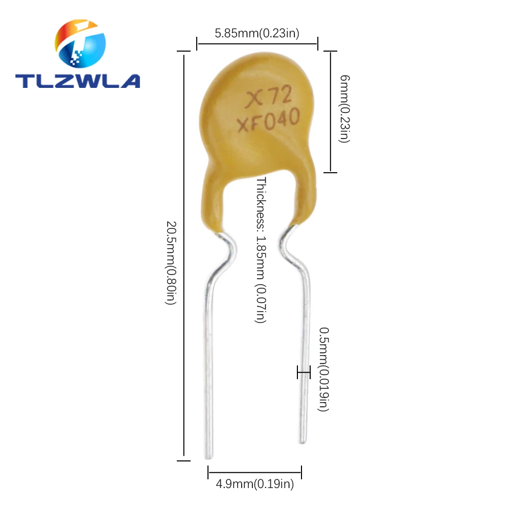 Fusible réinitialisable PPTC 72V 0,4a 400MA, 10 pièces, RXEF040 XF040, pas 5MM