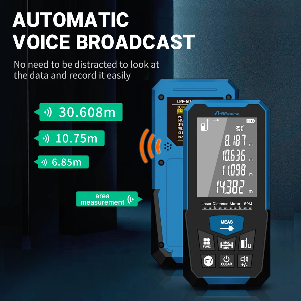 Imagem -06 - A-bf Fita Medida Laser Medidor de Distância Laser Profissional Trena Rangefinder Laser Metro Range Finder 50m 70m 120m