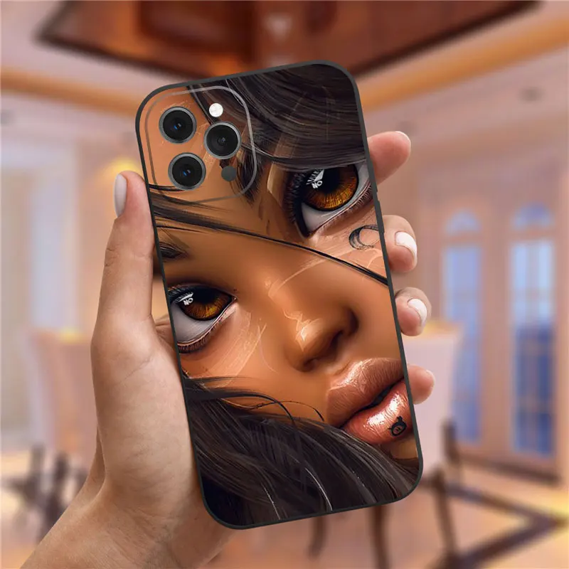 Fashion Girls Phone Case for iPhone 15 14 13 12 11 Pro Max Case Coque for iPhone XR X XS Mini SE 7 8 Plus Cover Shockproof Funda