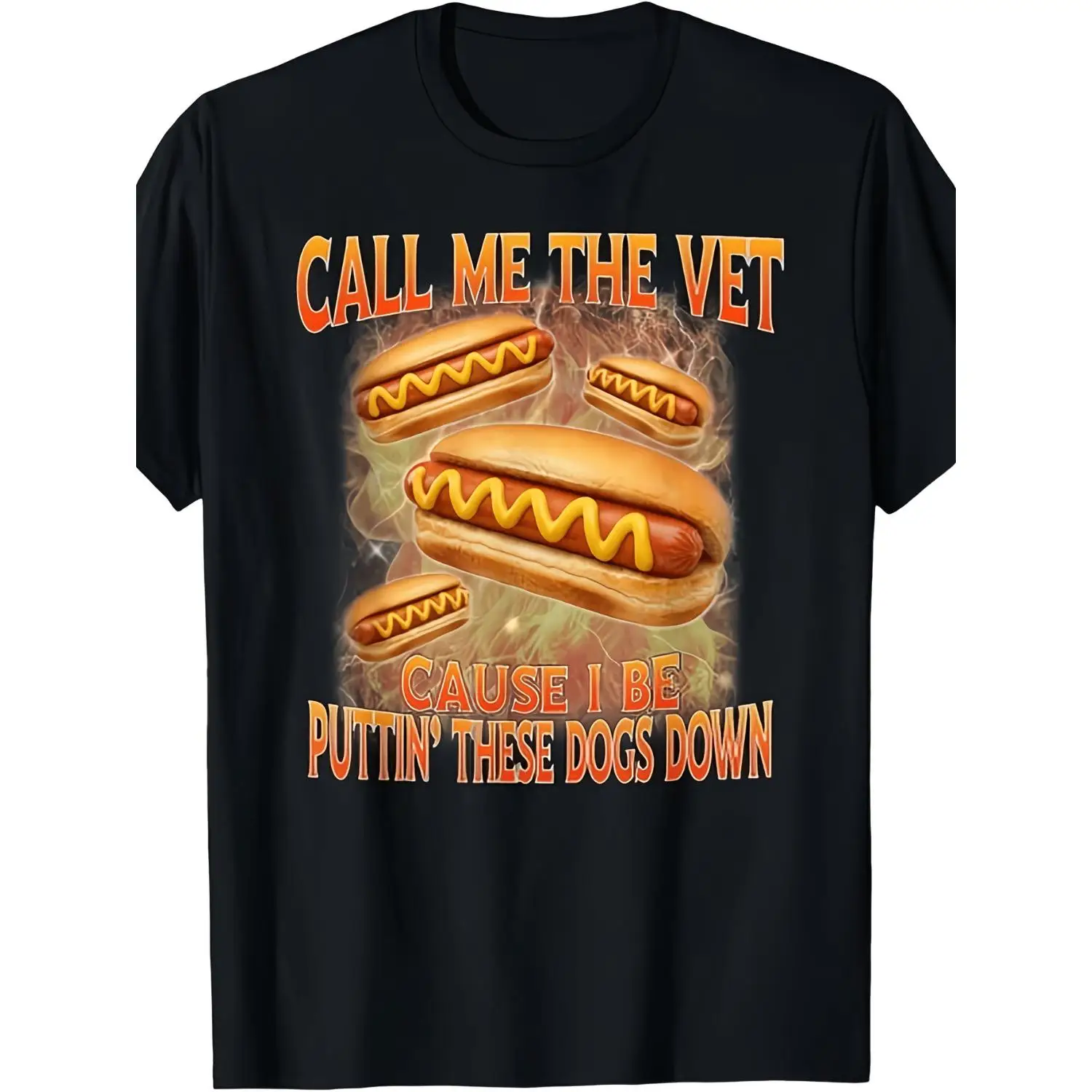 Call Me The Vet Cause I Be Hard Hot Dog Cringe Unhinged Meme T-Shirt Same Style for and Summer Short-sleeved Printed T-shirt, for Teenager