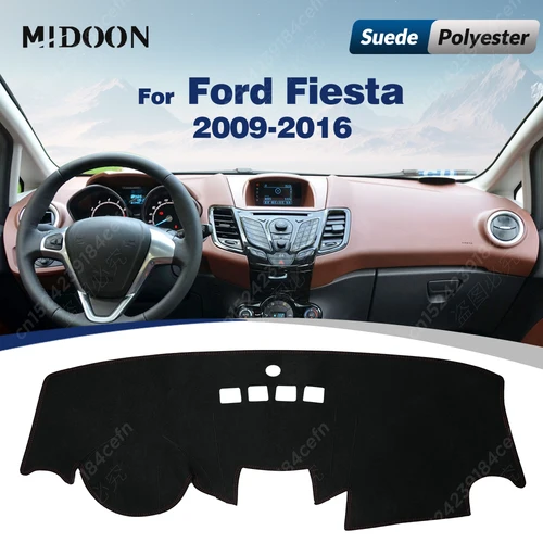 Cubierta del salpicadero del coche para Ford Fiesta 2009-2016 10 11 12 13 14 15 alfombrilla para salpicadero parasol alfombras Anti-UV accesorios del coche