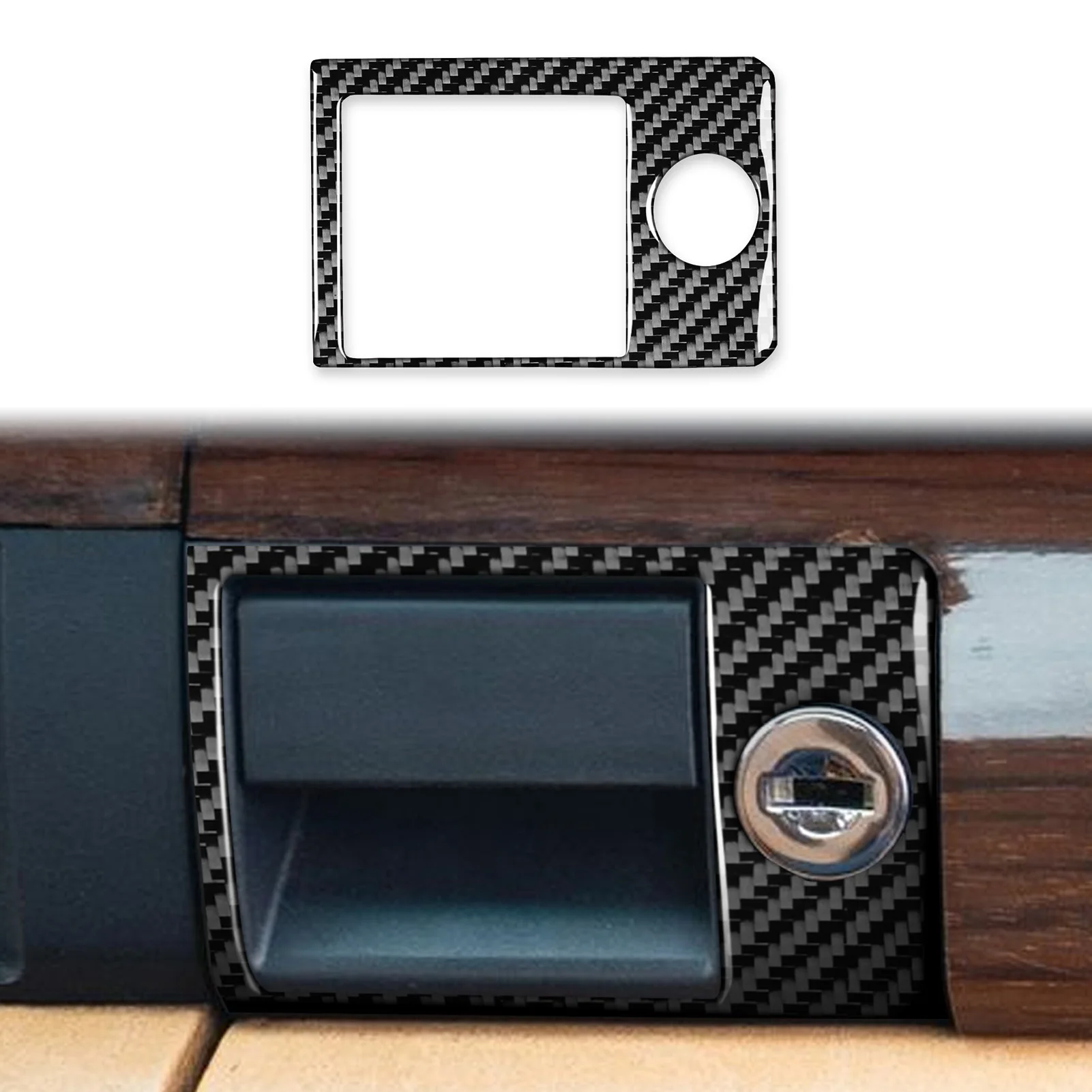 For Mercedes Benz S ClassW126 1980-1991Carbon Fiber Passenger Glove Compartment Handle Panel Car Accessorie Modification Sticker