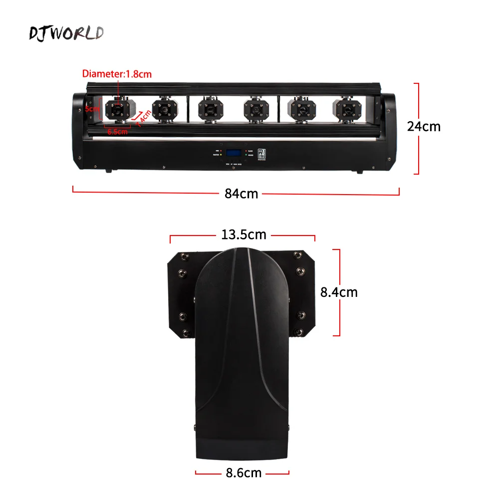 Dynamic 6Eyes RGB Moving Head Light 6x500mW Beams DMX512 Controller Club DJ Disco Party Spot Beam Effects Stage Illumination