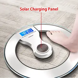 Báscula de peso inteligente con Bluetooth, pantalla LCD, carga automática, recargable, para el hogar, medición de calorías y grasa