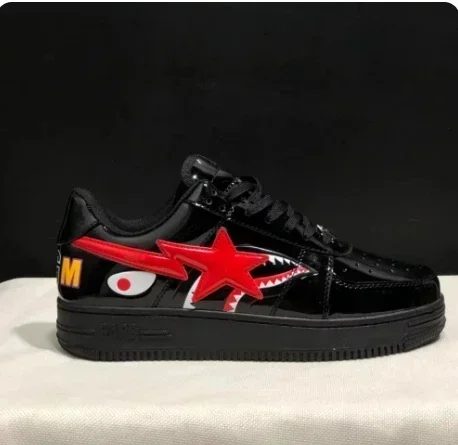 A BATHING APE Men and Women Low STA Shark Sports Sneakers Vibe BapeGoose Unisex Bapesta Outdoor Skateboarding Walking Shoes