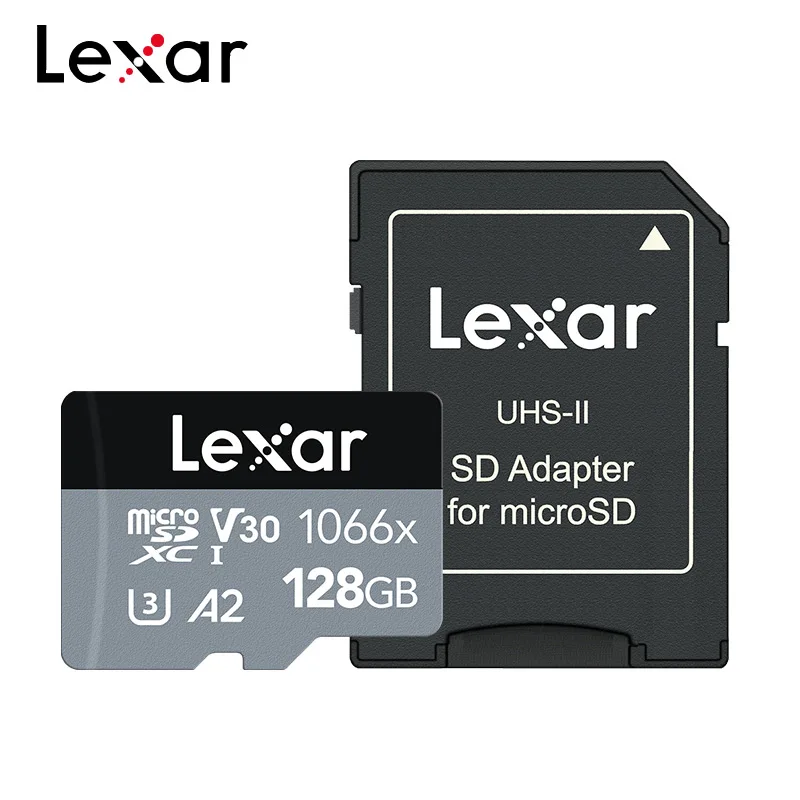 Original Lexar A2 C10 Memory Card U3 V30 Micro SD Card for Phone Camera 128GB microSDXC TF Card 1066X TF Flash Card with adapter