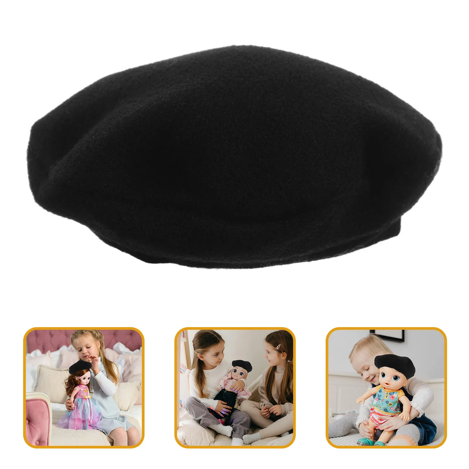 

Miniature Beret Hat Cotton Wool Cap 10Cm Cute Accessory for Crafts Birthday Party Tiny Hats Beret Hat Mini Sombrero Hats