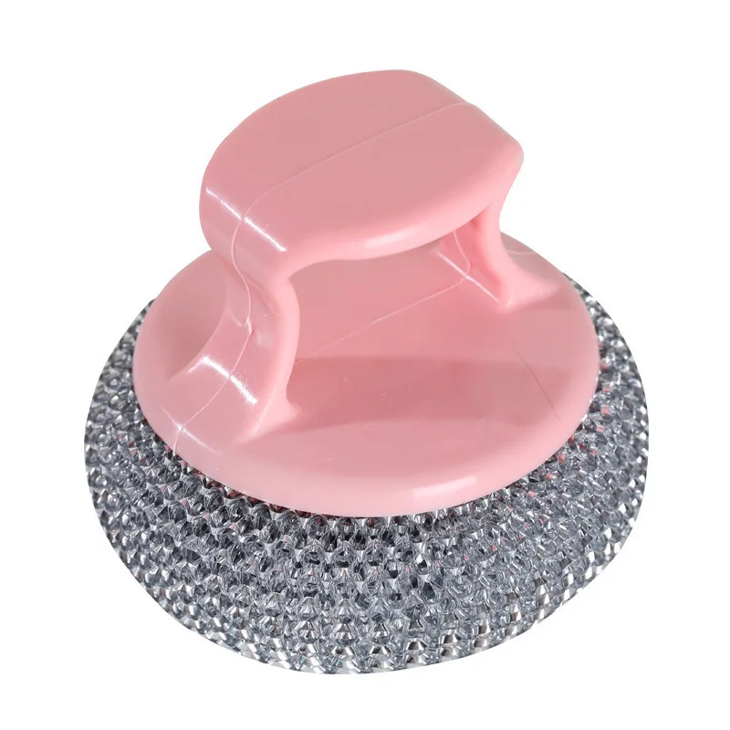 Cleaning Ball Brush Detachable Stainless Steel Cleaning Brush Pot, Dish & Dish Brush Kitchen Cleaning Tools Random Colour view 6