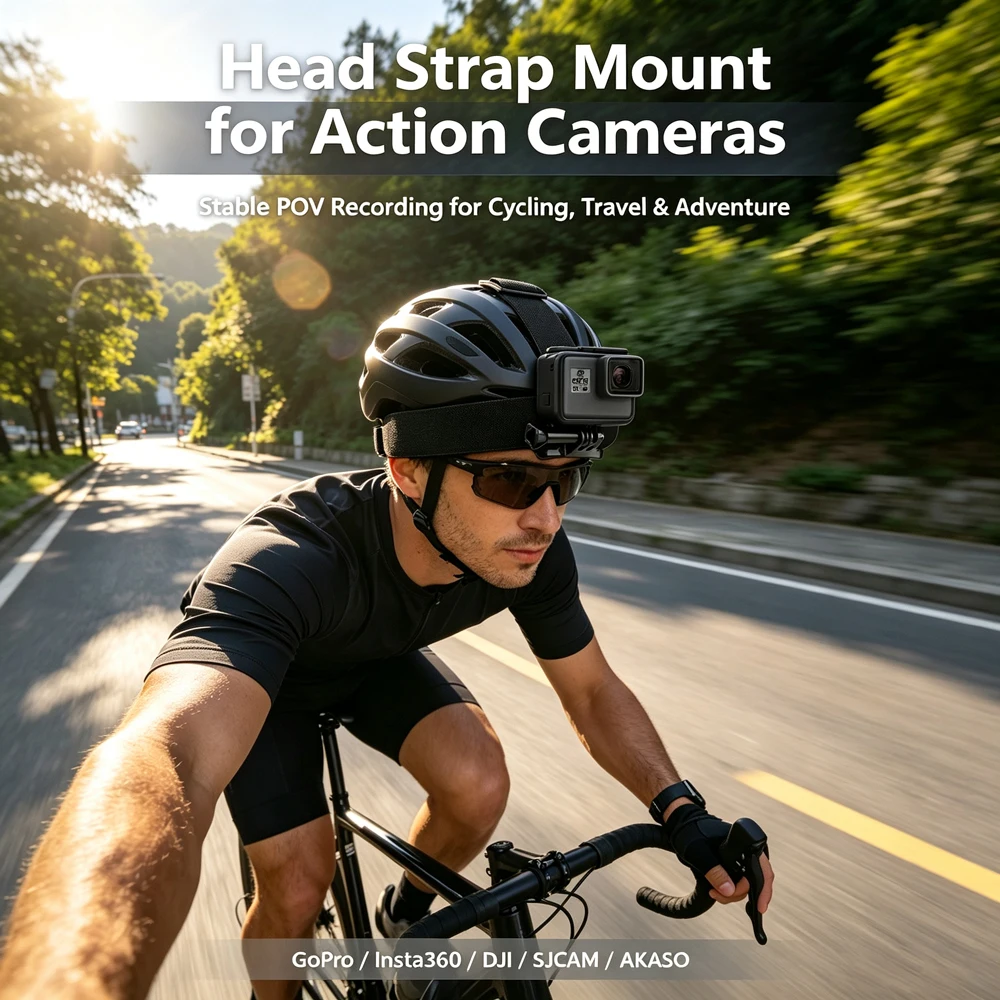 �y�Z�[�����z����~�ߒ����\�ȃw�b�h�X�g���b�v�}�E���g GoPro Hero 13 12 11 10 9 8 SJCAM AKASO insta360 DJI OSMO �A�N�V�����J�����p�w�b�h�o���h�z���_�[