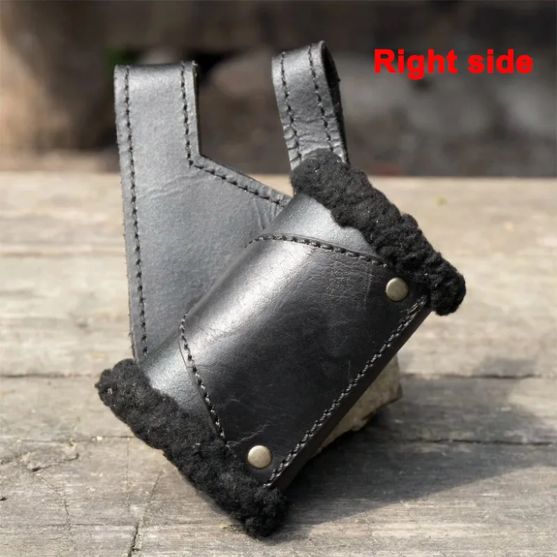 중세 북유럽 바이킹 해적 기사 검 칼집 칼집 홀더 PU 가죽 모피 홀스터 벨트 개구리 코스프레 의상 액세서리