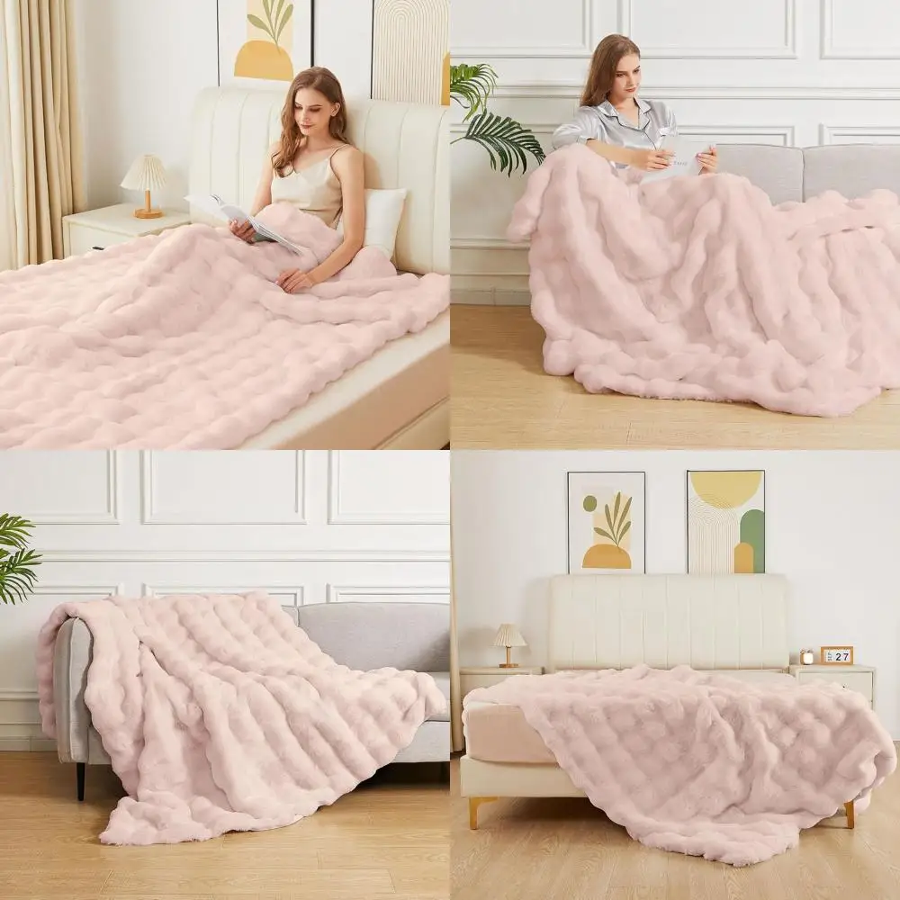 

Плед из искусственного меха размером Queen Size 90x90 - мягкий и уютный плед для кровати, дивана, домашнего декора, 1000 GSM