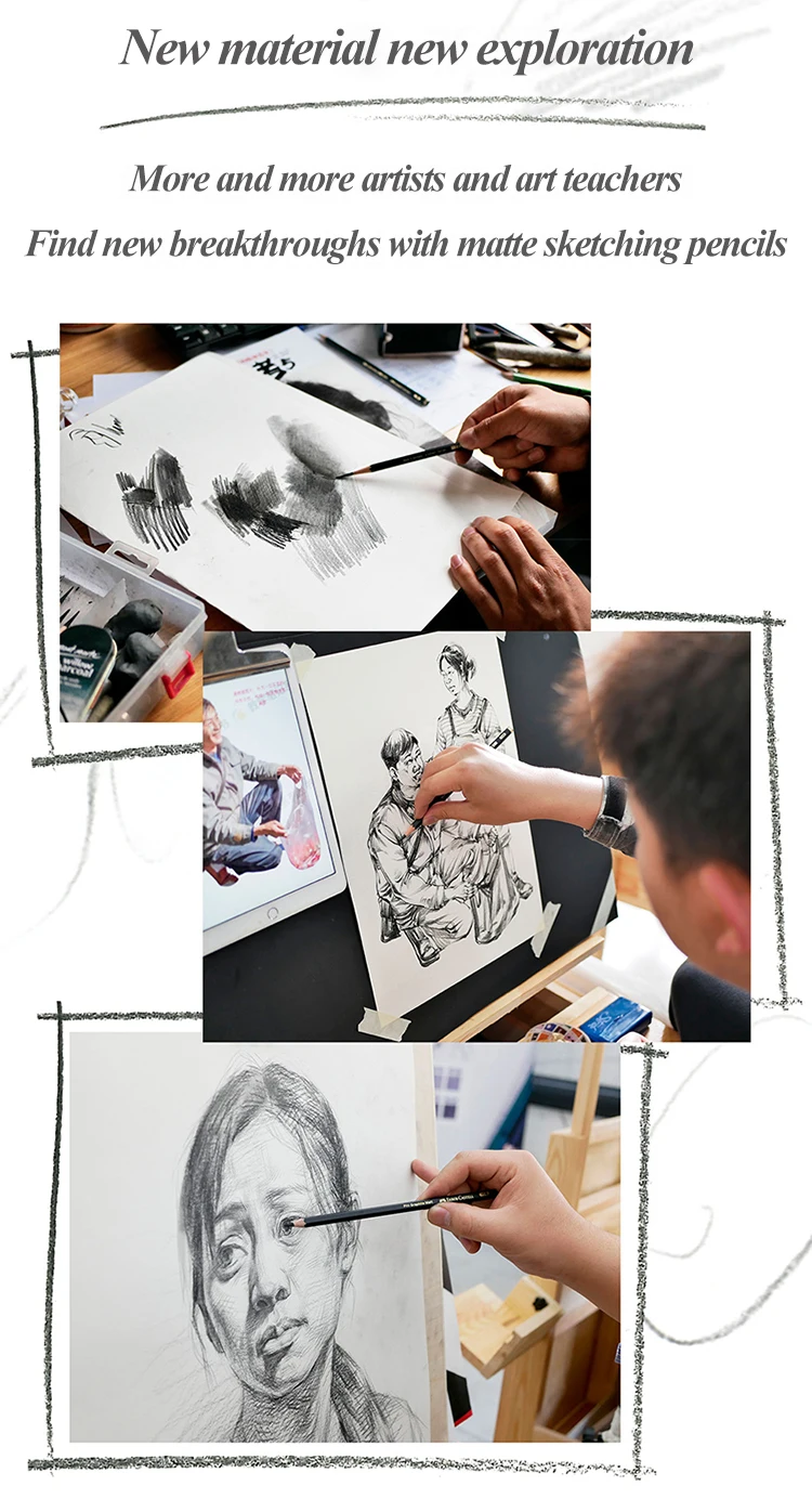 Faber-Castell Matte Sketch Pencil Painting Art Graphite Pencils Shading Writing Sketch Drawing Design Art Supplies 8/12pcs Set – Detail 17