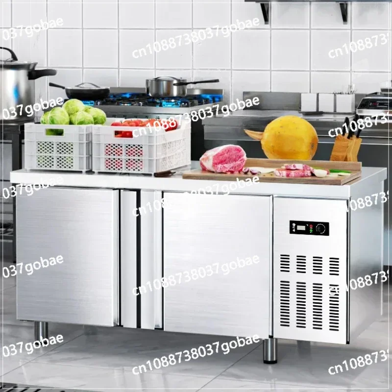 Refrigerated workbench, freezer, commercial refrigerator, flat cold fresh-keeping water bar