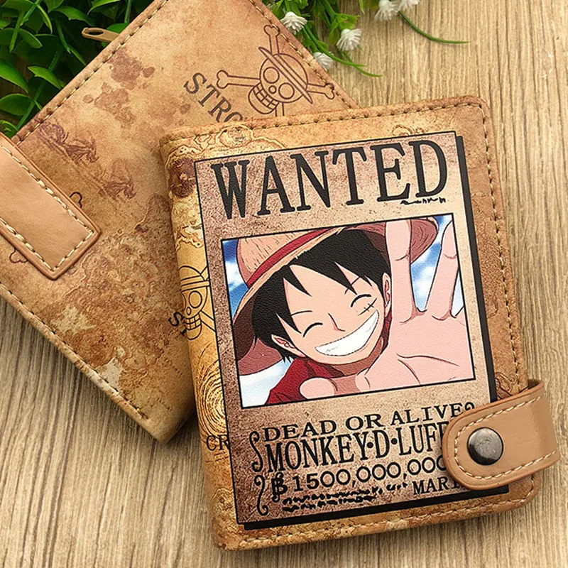 One Piece Anime Figure Wallet Luffy Purse Zoro Ace Bounty Order Skeleton Pattern Pu Cartoon Kawaii Wallet Card Holder Purse Gift