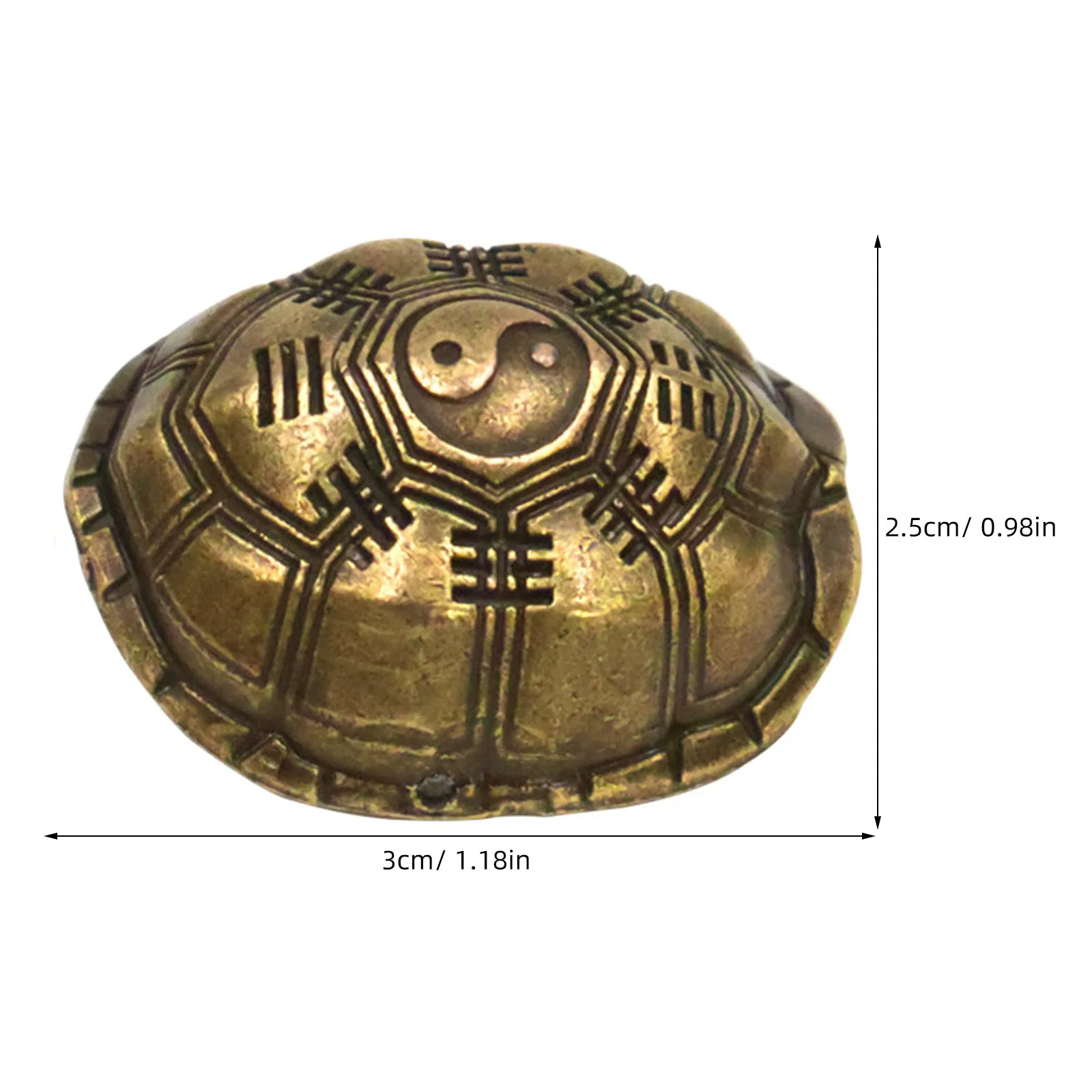 1Set Zinc Alloy Divination Turtle Shell Prop Chinese Fortune Telling Coins Compact Desktop Decoration Wealth Craft Handicraft view 2