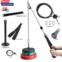 Fitness Cable Pulley System Home Machine Exercise Rope Bar Chest Attachments Pull Down Cable Tricep Biceps Gym equipment