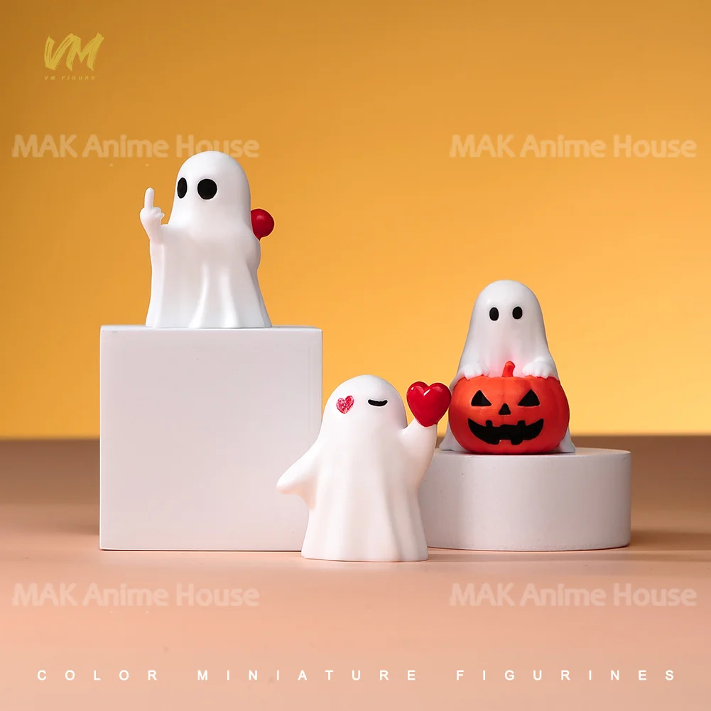 هالوين الزخرفية الراتنج المنمنمات شبح اليقطين الحلوى لطيف المشهد الشكل رسمت نموذج للحلي لعبة الدمى مجموعة