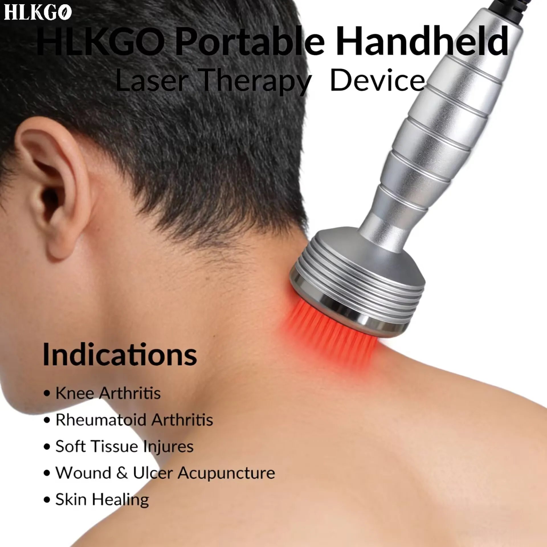 

Аппарат для домашнего использования холодной лазерной терапии HLKGO, 1055 мВт, 650 нм, 808 нм, красный и инфракрасный свет, класс 3b, для облегчения боли в мышцах и суставах