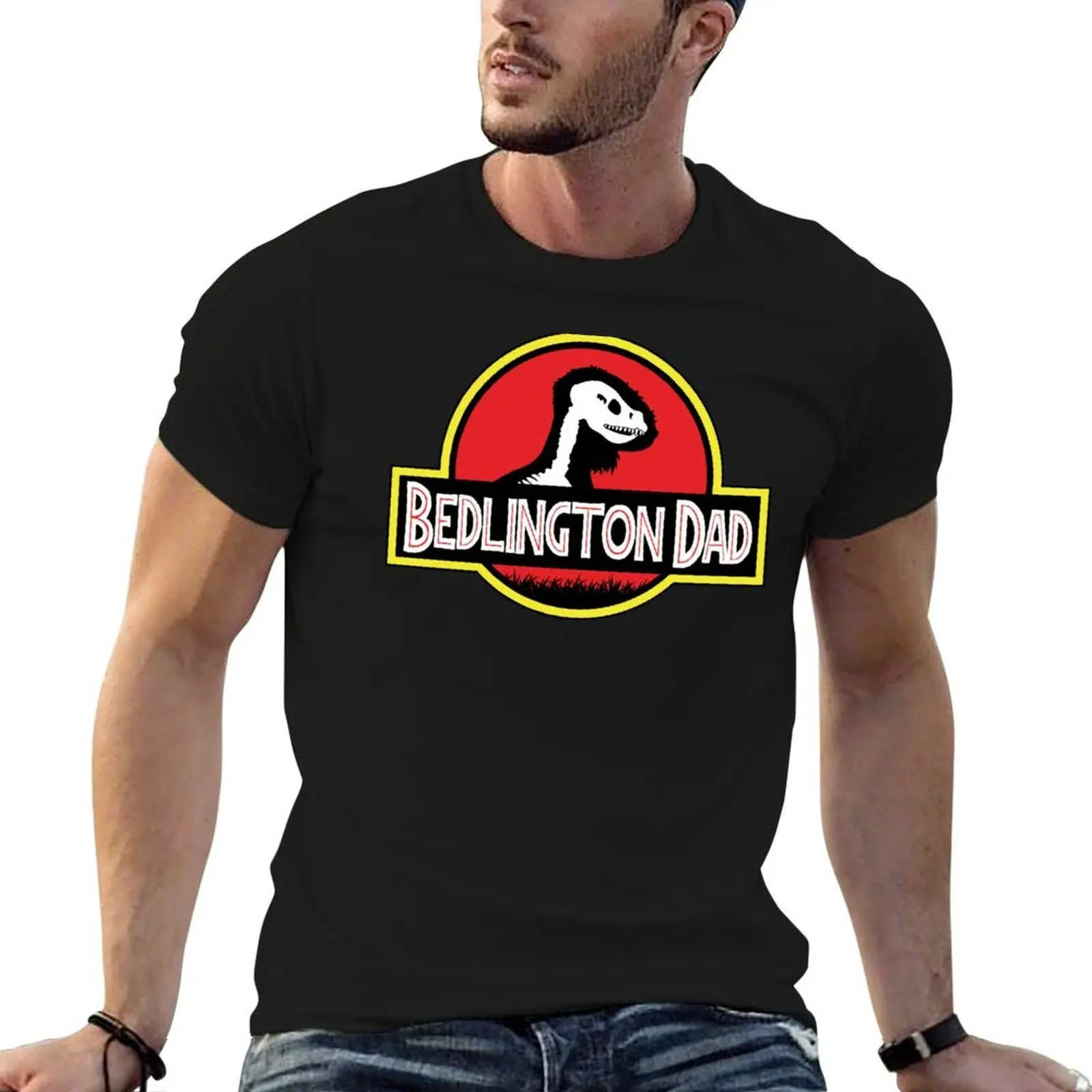 

(For Bright Background) Jurassic Bedlington Terrier Dad T-Shirt t shirt man plain man t shirt luxury man t shirt summer T-Shirt