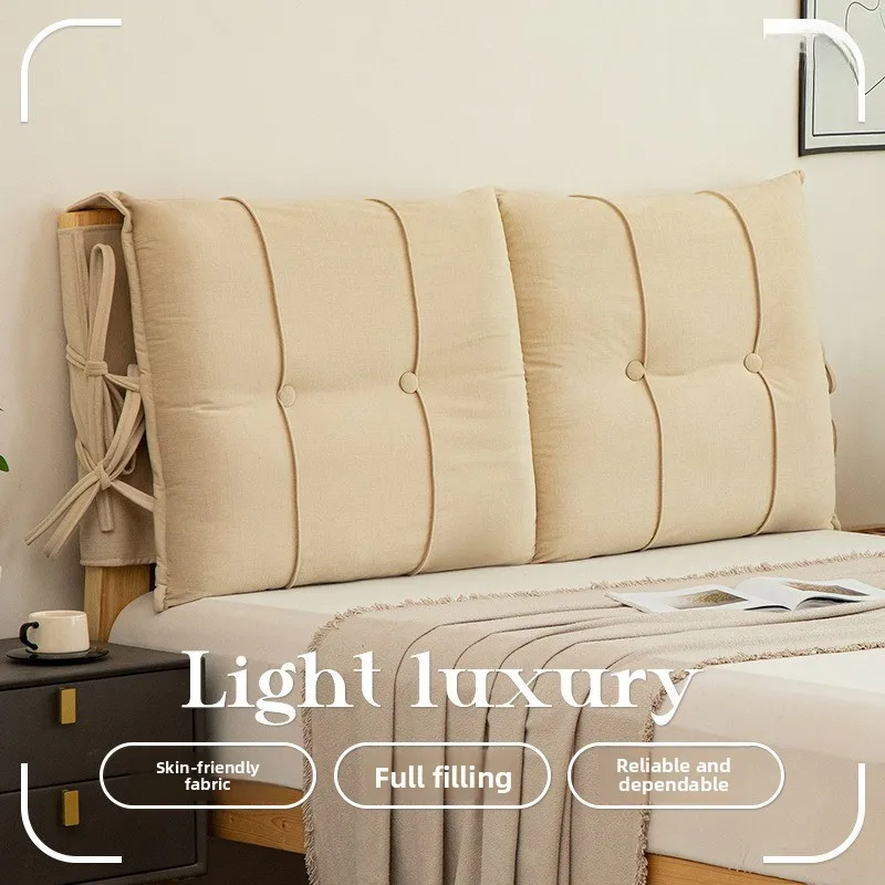 Velvet Padded Headboard Cushion Cover for Wood Or Metal Bed Frame All-Season Lumbar Support Anti-Collision Soft Bedhead Board