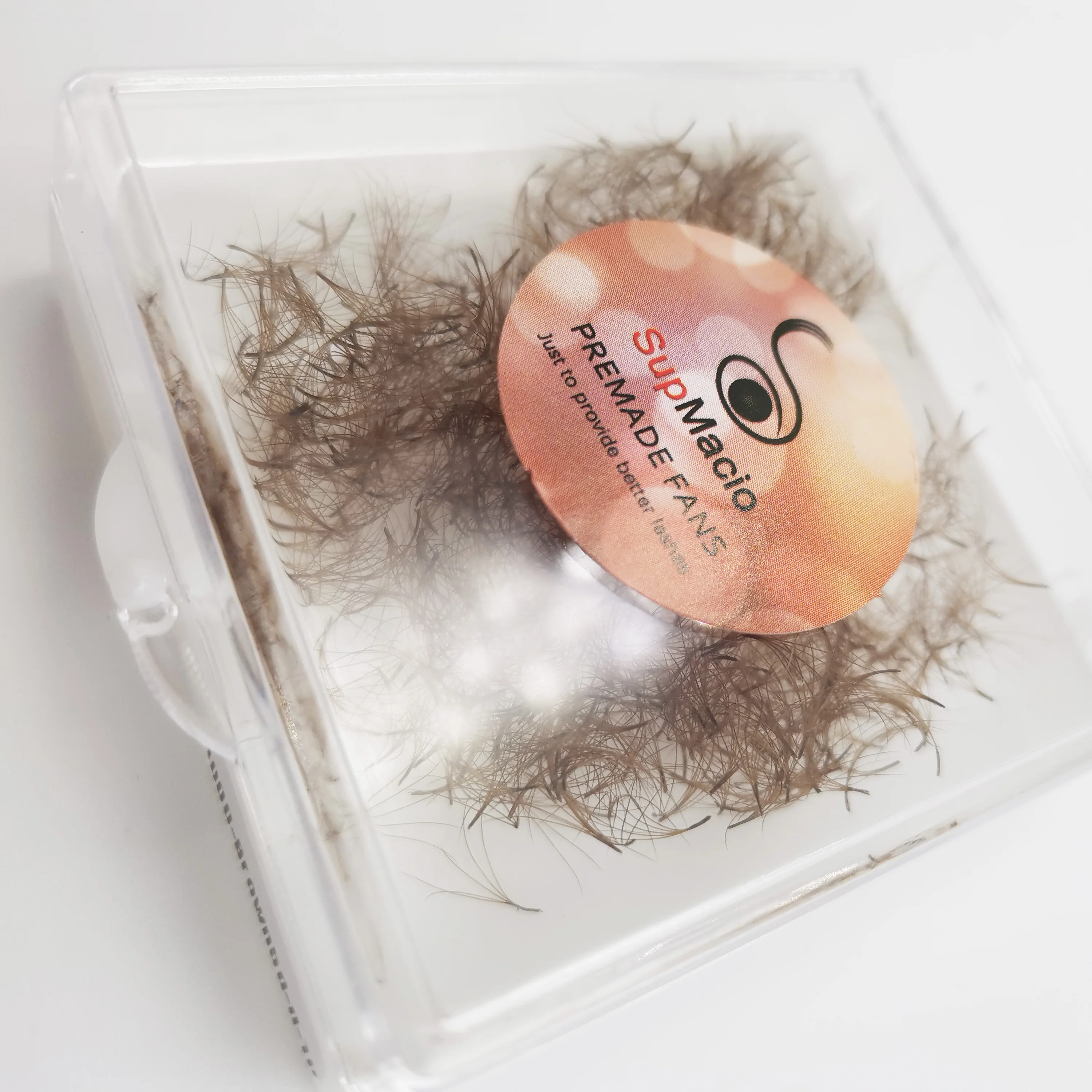 SupMacio Brown Vorgefertigte Fächer-Wimpernverlängerungen, 3D/5D/6D/8D/10D, dünne, spitze Basis, 500 Fächer, lose Promade-Volumen-Wimpern, Make-up, Cilio – Detail 9