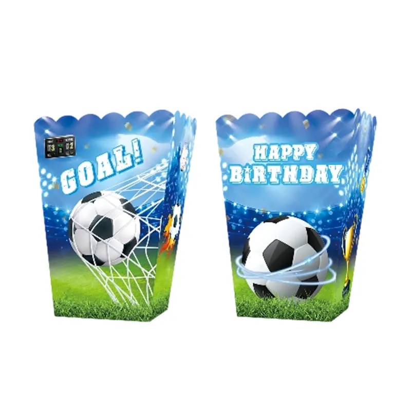Fußball-Geburtstagsparty-Dekorationen Fußball-Tischgeschirr Teller Becher Tischdecke Ballons Hintergrund-Banner Geschenktüten Jungen-Partyzubehör – Detail 22