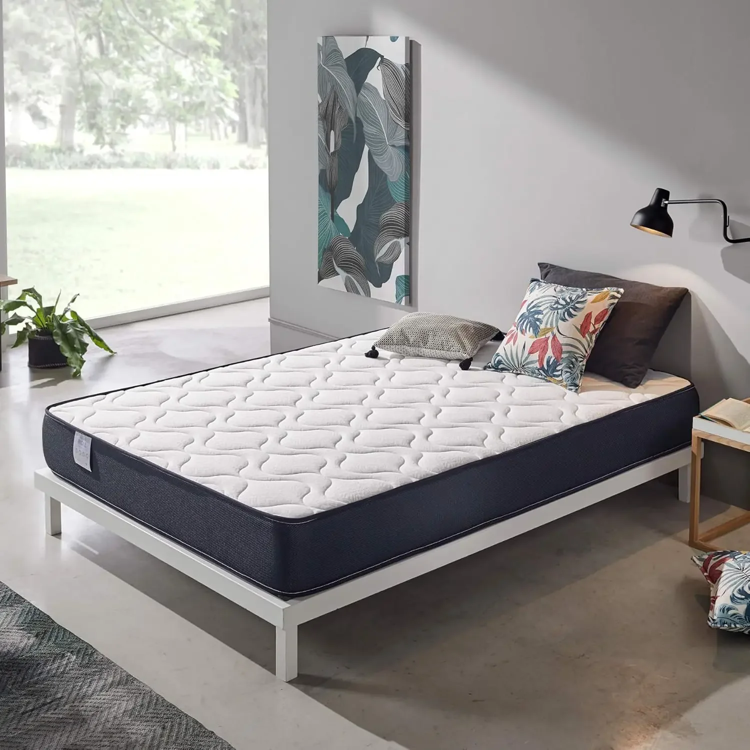 Colchón 150x190 cm Roll Viscoelástico,Colchon Cama matrimonio,Viscoelástica alta densidad,Reversible,Transpirable y Firmeza alta