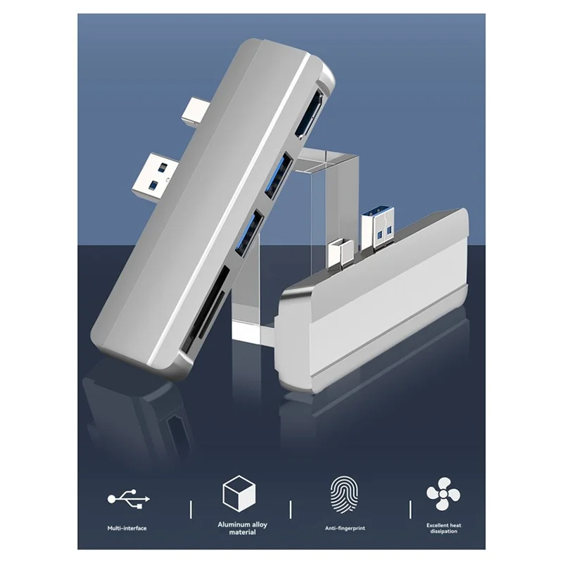 يتضمن قارئ بطاقات الذاكرة الدقيقة المتوسع متعدد المنافذ 4K - محطة إرساء USB 3.0 HUB المتوافقة مع Microsoft Surface P #5
