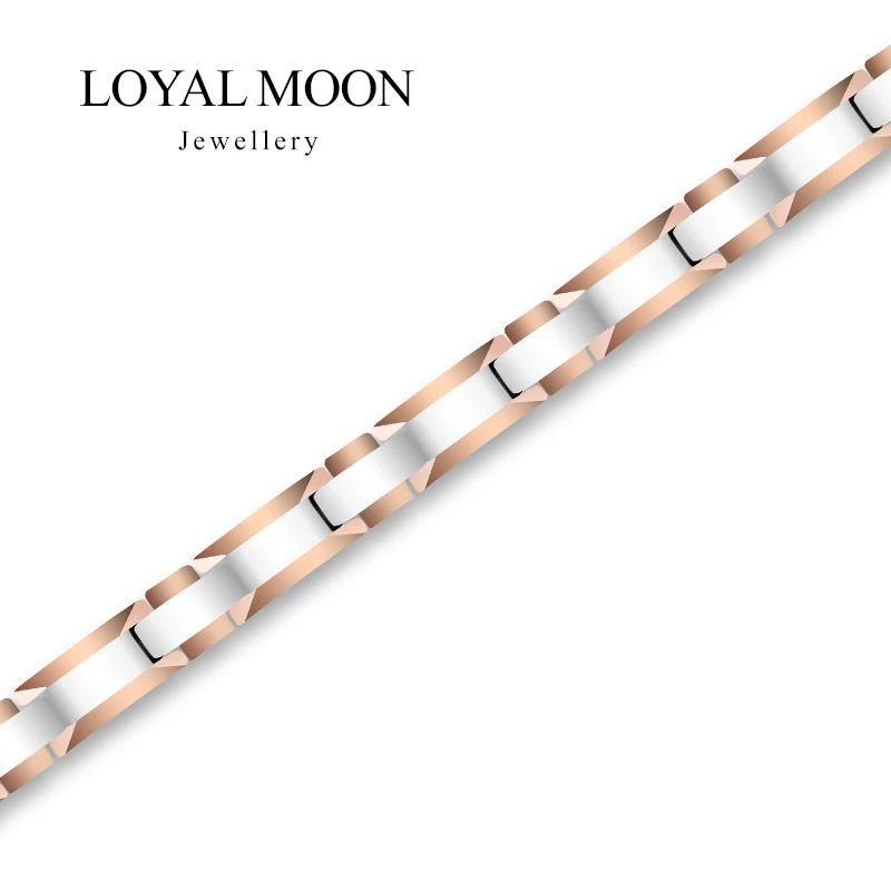 Loyal Moon Rose Gold Plating Tungsten Carbide Bracelet With Magnetic Stone Jewelry,Customized