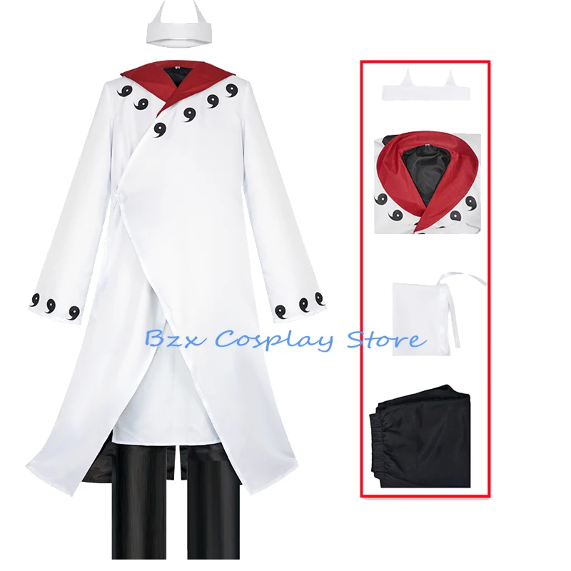 Anime Cosplay Costume Uniform Men Madara Cosplay White Trench Pants Suit Halloween Party Role Play Outift for Man Six Immortals