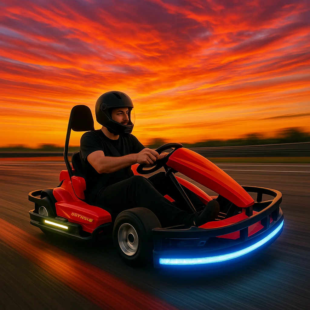 

Электрический картинг K9-2 для детей от 5 до 12 лет | Сертифицированный CE автомобиль с железной рамой, регулируемым сиденьем и 3 цветами | Крытый/На открытом воздухе