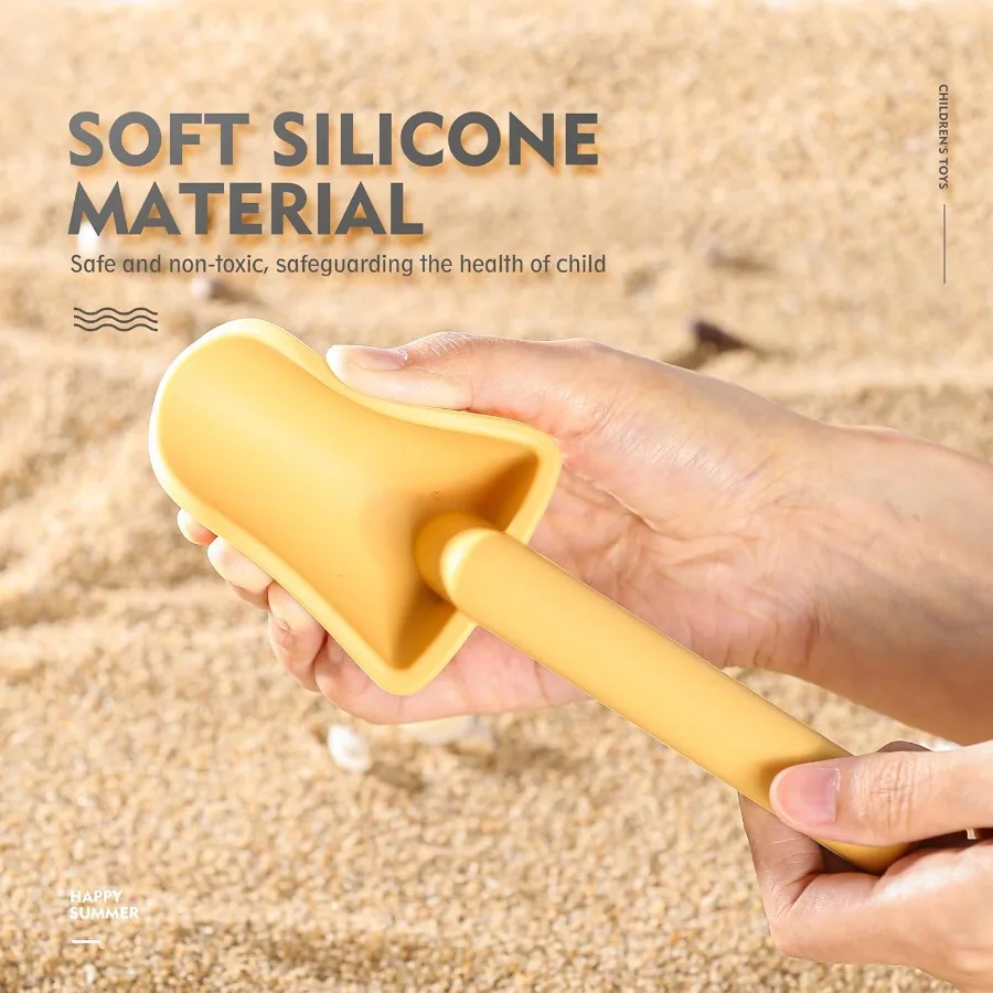 Jouets de plage en Silicone, 11 pièces, jouets de plage modernes pour bébé, ensemble de plage convivial pour voyage, jouet écologique, pelle seau en Silicone, 8 moules à sable