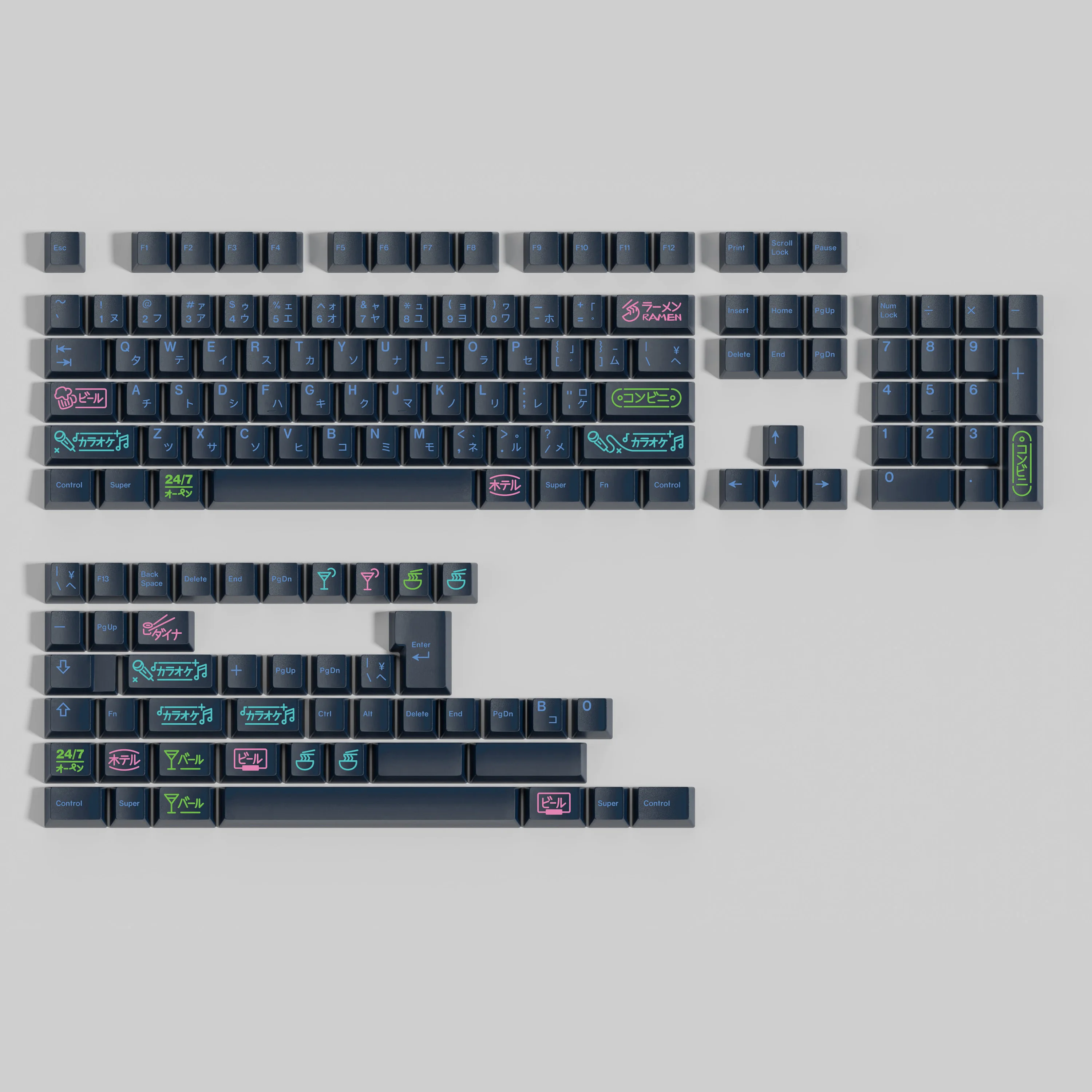 Колпачки для клавиш PBT GMK Nightlife Cherry Profile Keycap Dye Sublimation GMK Clone Key Caps для клавиш MX F75 F99 RK84 GMK67 GMK87 108