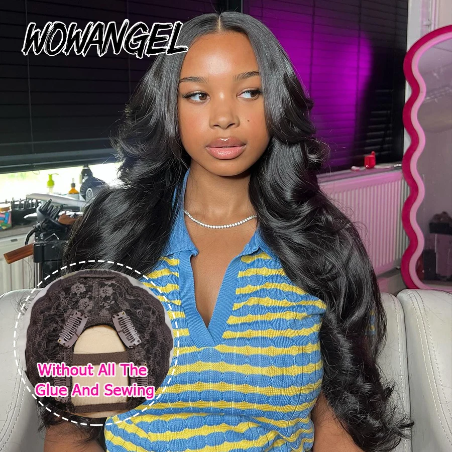 250% Kinky Straight U Part Wigs Human Hair No Leave Out No Glue Brazilian Body Wave U Part Human Hair Wigs For Women Virgin Hair