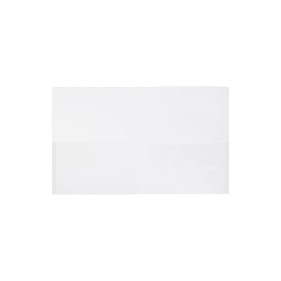 

Plastic Regular Weight Folders Clear 12 per Pack Two Pocket