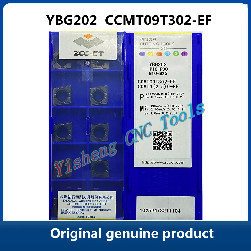 Free Shipping Original ZCC CT YBG202 CCMT09T302-EF YBG205  Carbide Inserts CNC Turning Tool Lathe Cutter Tools