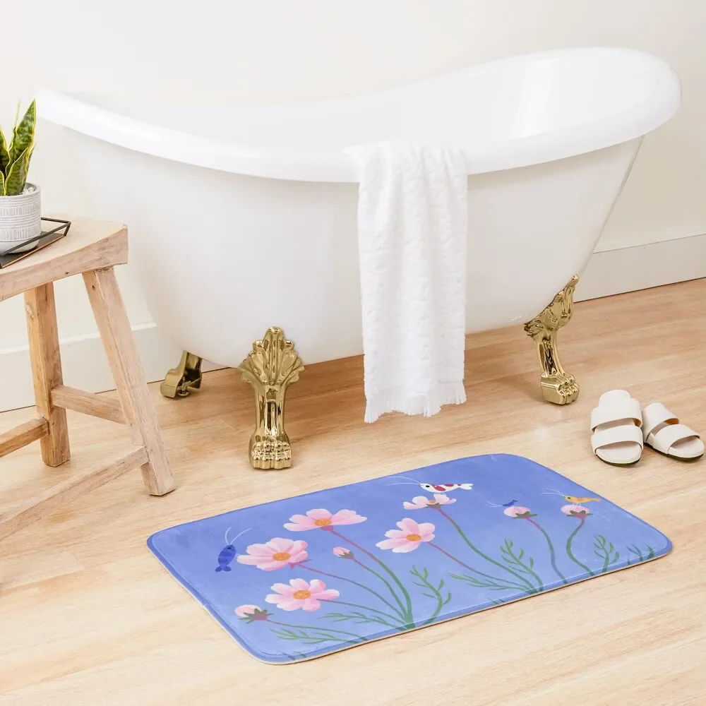 

Cosmos and shrimp Bath Mat Bathroom Accessories Sets Carpet Bathrooms Mat