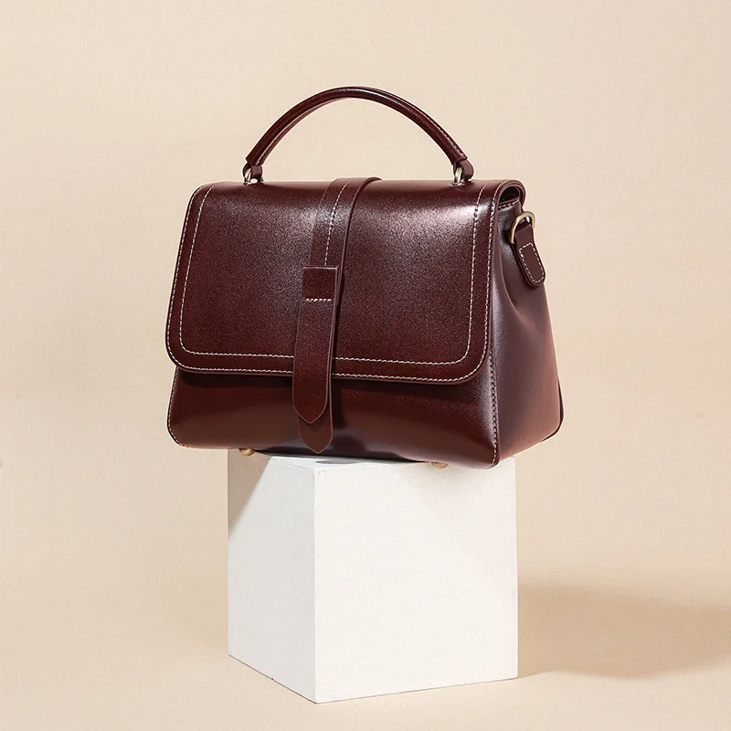 100% جلد طبيعي 2025 جديد المرأة المحمولة السيدات سعة كبيرة واحدة الكتف حقيبة ساعي حقيبة يد الفتاة