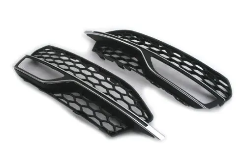 

1 пара вентилируемых хромированных накладок в виде сот, решетка противотуманных фар для Audi A3 8 В, предварительно фейлифрованная модель 2013-2015 (только бампера S-LINE)