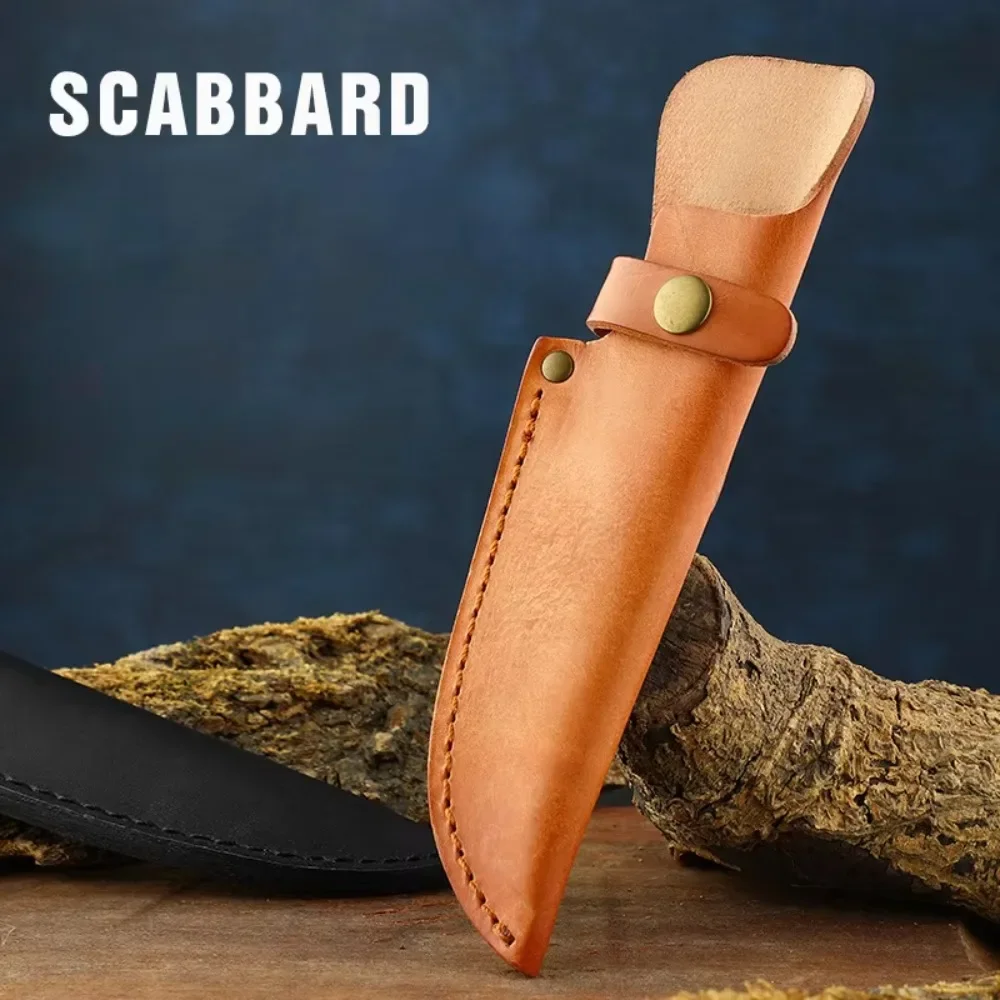 Straight knife holster Knife shell plant tanned knife store outdoor knife sheath handmade cowhide storage set