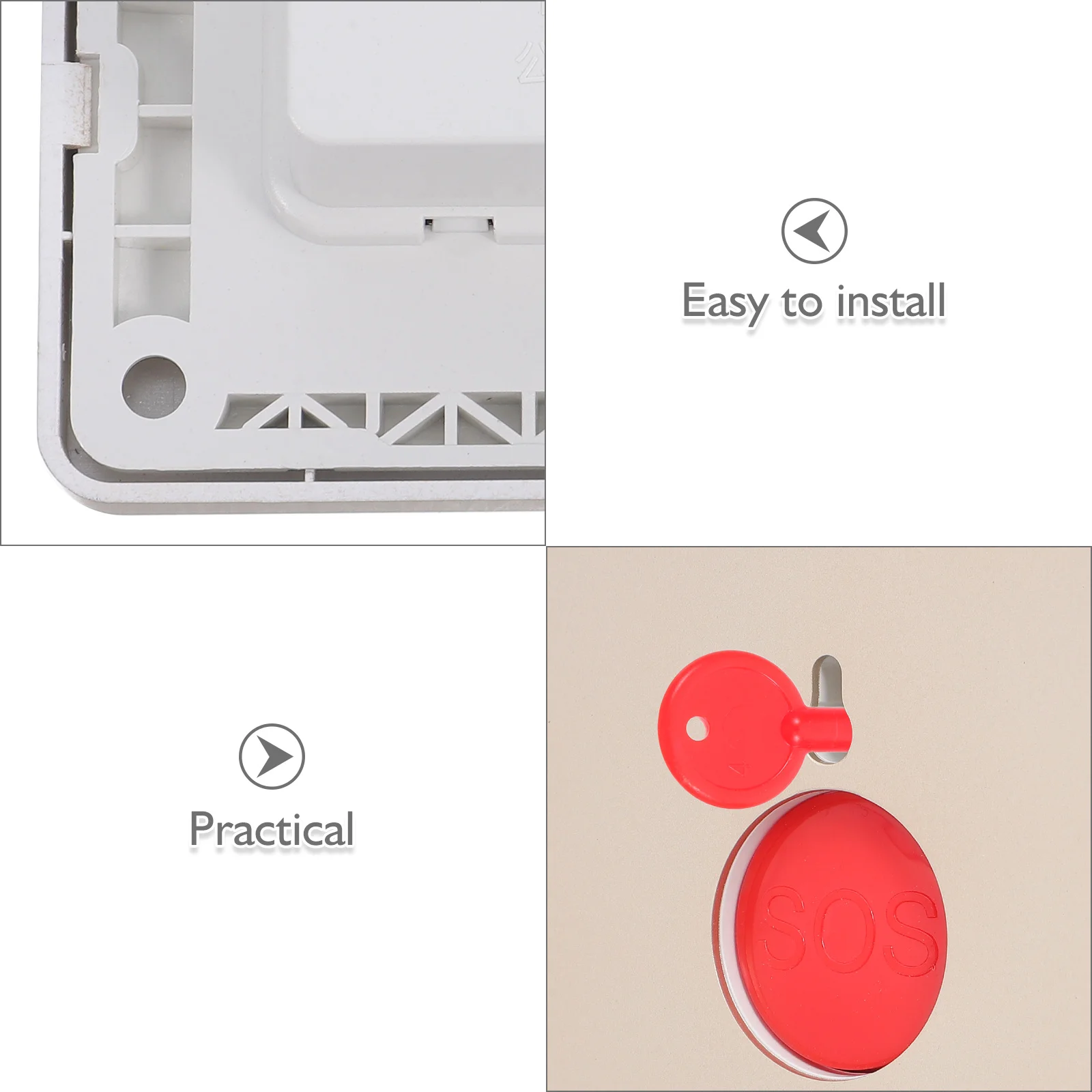 2 قطعة لوحة الطوارئ اليدوية إنذار نقطة الاتصال مع مفتاح التبديل 86-نوع زر إعادة الضبط للسلامة من الحرائق في الأماكن العامة